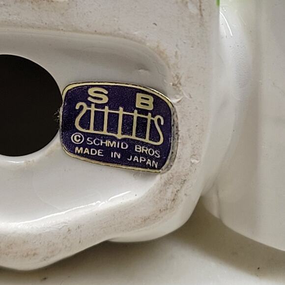 VTG Schmid Bros Frog Napkin Rings Ceramic Green White Hand Painted Japan 4 - Picture 3 of 16